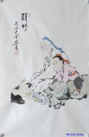 生肖人物--猪 9906 四尺三开 谢乐昌，1970年出生于河北沧州任丘市，书法家画家，师从范曾先生，现为河北省书法家协会会员。河北省美术家协会会员，