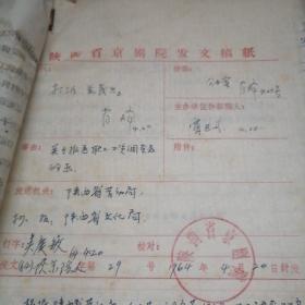 陕西省京剧院1964年职工工资调查表（附陕西省劳动局手写行政用笺一封）。