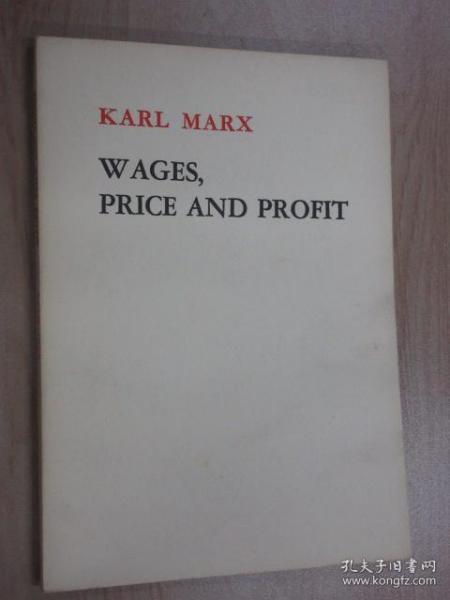 马克思 工资 价格和利润   英文版