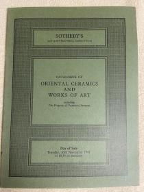 伦敦苏富比1981年11月10日 东方瓷器及工艺品拍卖图录