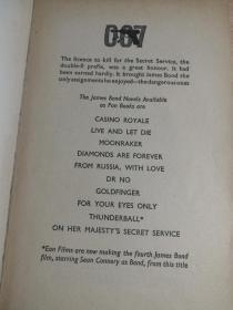 007系列 邦德 JAMES BOND MOONRAKER 《007之太空城》 BY IAN FLEMING