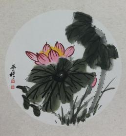 高纯贞  荷花  软卡。宫廷画画家，红袍艺术家。