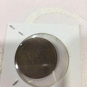 毛里求斯币 5卢比 青铜 1971 鹿【直径2.6CM】【品相自鉴】