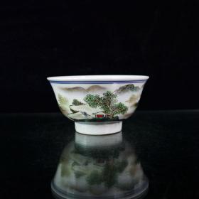 粉彩山水图纹小碗
高5.8cm口径11cm