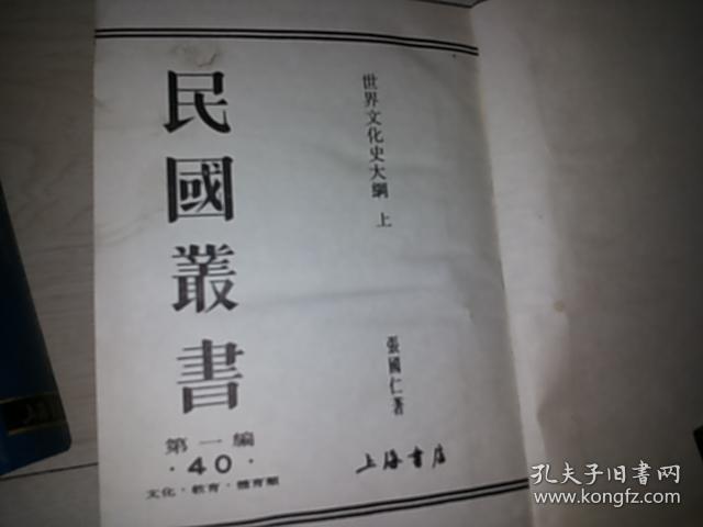 民国丛书　第一编 （40　精装影印）（世界文化史大纲 上）