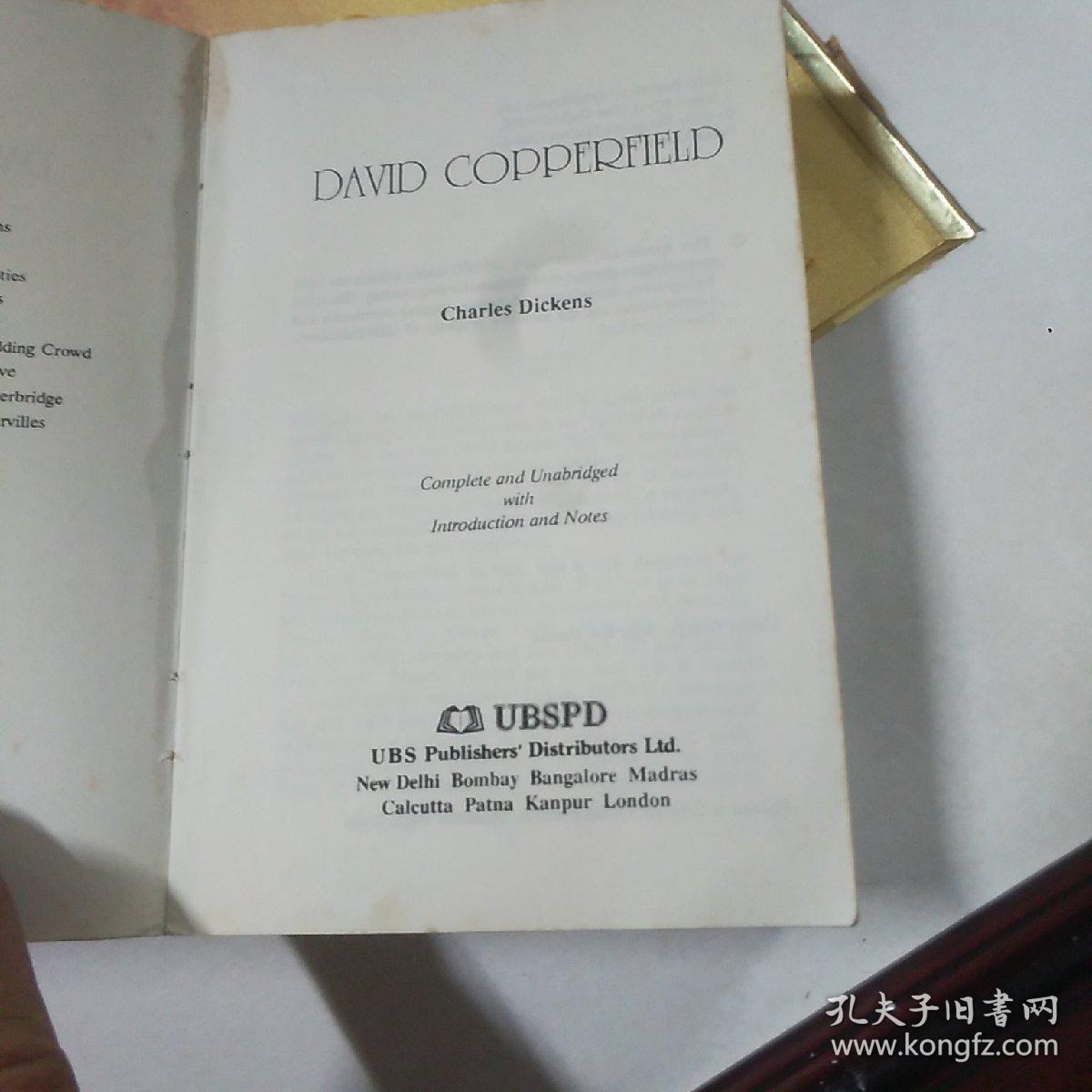 DAVID CC DPPERFIELD
Charles Dickens
Complete and Unabridged英文版32开