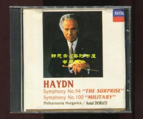 海顿第94&100号交响曲（惊愕交响曲、军队交响曲）CD一张，安塔尔·多拉蒂指挥匈牙利爱乐管弦乐团