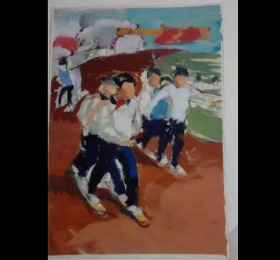 306★545号中央美院水彩作品：文兵26*37cm，唯一