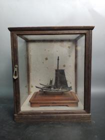 1691  有年代感的老物件， 一帆风顺，银制，有氧化现象，高27厘米，宽23厘米，喜欢私聊价格