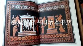 对开本（45X30厘米）/精装/书衣/彩色插图本（含三页折叠图）《汉弥敦藏希腊艺术》Pierre-Francois Hugues d'Hancarville: The Complete Collection Of Antiquities From The Cabinet Of Sir William Hamilton