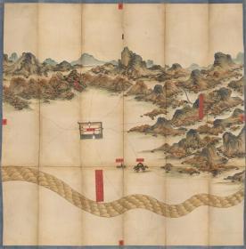 古地图1734-1779 孟津县河图 清雍正十二年至乾隆四十四年。纸本大小90.33*91.56厘米。宣纸原色仿真。微喷