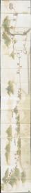 古地图1751 城内行宫出候潮门由望江楼开化寺六和塔。纸本大小34.22*211.11厘米。宣纸原色仿真。微喷