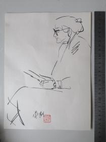 杜滋龄《素描》天津画家，中国美术家协会理事。现任中国画学会副会长，南开大学教授，作品保真手绘