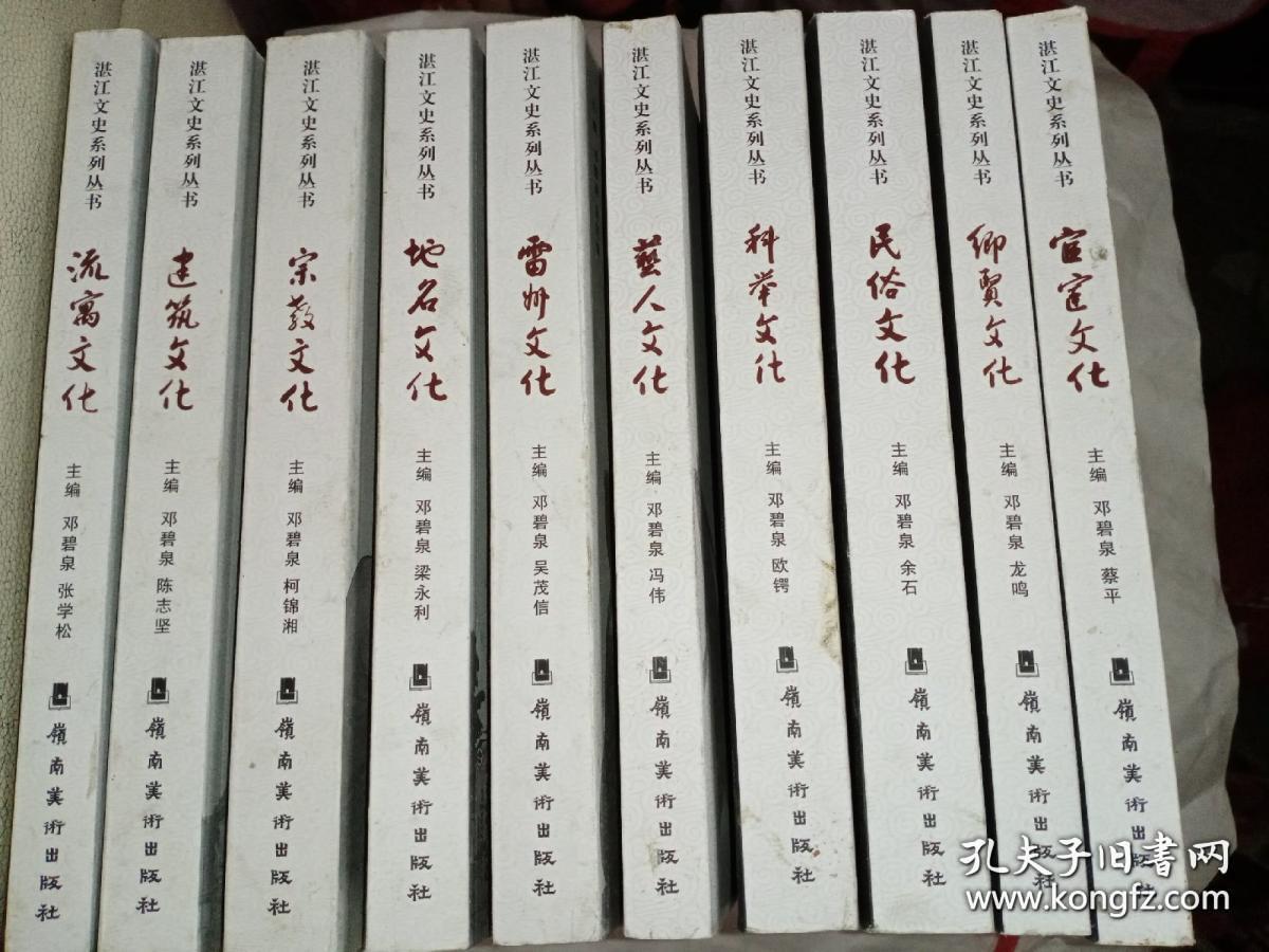 湛江广州湾.湛江文史系列丛书。全套10册 。雷州文化、民俗文化、艺人文化、仰贤文化、建筑文化、流寓文化、官宦文化、宗教文化、科举文化、地名文化