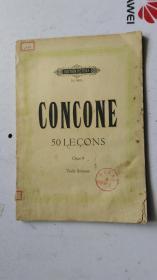 老乐谱 edition peters 彼得斯版 Nr.980 b.  CONCONE   50 LEÇONS   Opus 9