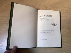 Candide   伏尔泰《老实人》（吸引 傅雷、徐志摩 翻译，徐译《赣第德》）英文版，毛姆 说每次写作前总要阅读本书，插图版，书口刷金，著名的Franklin Library 版，精装