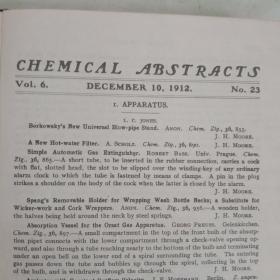 CHEmlcal  abstracts《化学文摘  1912(4)》
