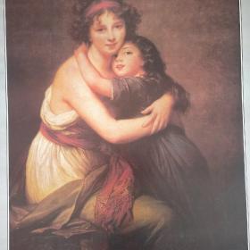 旧藏挂历《世界名画》维纳斯的诞生，爱神与普赛克，画家和她女儿，富裕的寓意。
