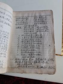 中医伤科手写笔记：伤科治疗与方药抄研录记（写满整本）。舒三训1975年。