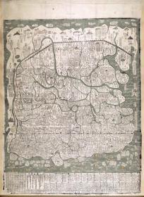 古地图1743 乾隆天下舆地图 清乾隆8年后。纸本大小102.18*140.33厘米。宣纸原色微喷印制。