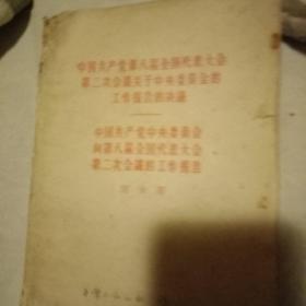 中国共产党第八届全国代表大会第二次会议关于中央委员会的工作报告的决议