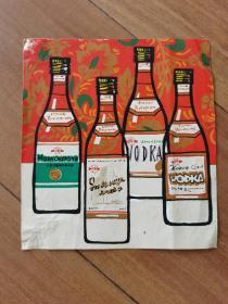 早期洋酒广告绘画设计原稿彩色画稿
