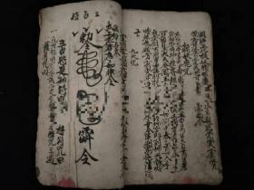清代，手抄符咒风水书一本，孤本，内容珍贵，收藏研究价值高，品相如图，包老！