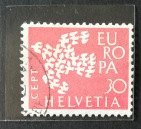 外国邮票（欧罗巴）：瑞士1961 EUROPA Stamps欧罗巴邮票1枚
