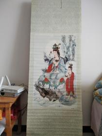 张大千观音大士图  80年代印刷品