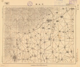 民国1931年《交城老地图》图题为《交城县》（原图高清复制）（吕梁交城县老地图、交城县地图、交城地图，图中包含文水县，文水老地图）。北方面军参谋部测绘，五万分之一比例尺。此图种非常稀少。交城县、文水县等地理地名历史变迁重要史料。裱框后，风貌佳。