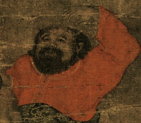 人物画，微喷复制，刘松年 罗汉图四。纸本大小50*78.12厘米。宣纸原色仿真微喷