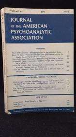 JOURNAL OF THE AMERICAN PSYCHOANALYTIC ASSOCIATION（美国精神分析学会杂志 1978年四册全 合售）