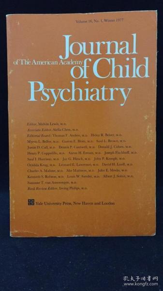 Journal of Child Psychiatry（美国科学院：儿童精神病学杂志 1977年四册全）