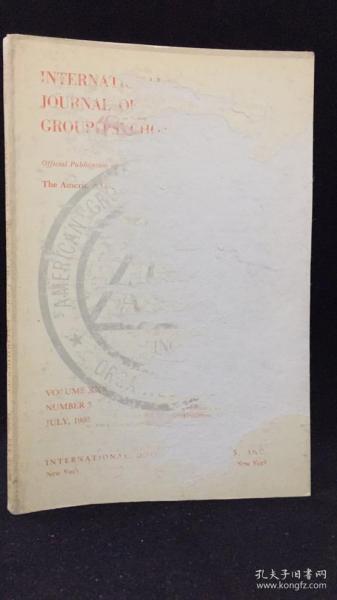 INTERNATIONAL JOURNAL OF GROUP PSYCHOTHERAPY（心理治疗杂志 1980年第3、4期 两册合售）