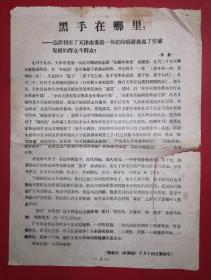 黑手在哪里？--是谁利用了天津市委第一书记的病逝挑起了空前规模的群众斗群众？8开