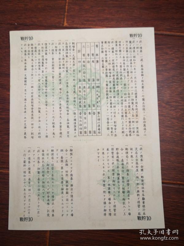 昭和18年日本割增金附 第拾回 特别报国债券 金十五元
发行机构:  日本劝业银行
尺寸:  12.6 × 8.5 cm