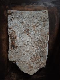 汉砖（残，存大半块），两面文字，字口非常清楚——万岁不败（长26厘米，宽16厘米，厚5.8厘米）——产地浙湖