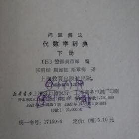 代数学辞典 下（问题解法）