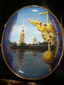 老物件，前苏联Сант-петербург圣彼得堡风景陶瓷盘