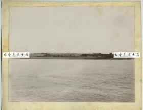 清末民初美国波士顿历史悠久的内战时期的沃伦堡垒全景老照片,24.4X18.5厘米