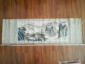 粗布质画一一黄山晴晓(137x42cm)