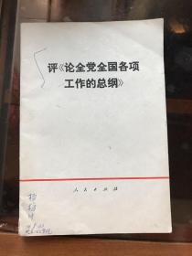 评《论全党全国各项工作的总纲》