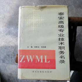 泰安高級專業(yè)技術(shù)職務(wù)名錄B11
