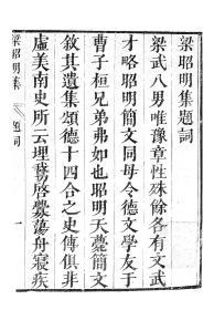 【提供资料信息服务】萧统梁昭明集，汉魏六朝百三家集卷080，清光绪己卯信述堂重刻本，宣纸，手工线装