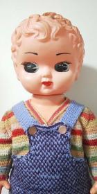 洋娃娃大头娃娃70年代织diy 手工制作毛衣外套胶皮玩具人偶