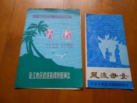 『锡剧戏单』《望海》《风流母女》镇江地区武进县锡剧团演出节目单（共2件合售）