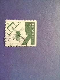 外国邮票   瑞典邮票  1971 奥兰岛的风车 雕刻版 （信销票)