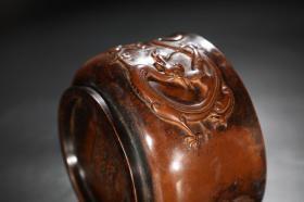 明 精铸铜胎螭龙纹天鸡耳炉