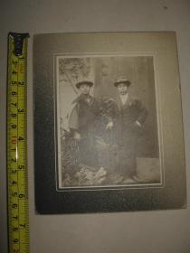 民国时期 日本原版老照片【两男子】后面标注人名