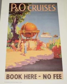 1950年 Cruises Posters of P & O Shipping Line《半岛东方航线轮渡海报招贴画辑》巨幅大象对开 13张绝美彩色雕版画 品相绝佳